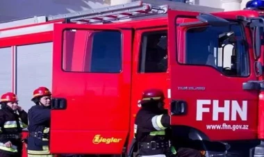 Bakıda metronun yaxınlığında güclü yanğın başladı - VİDEO