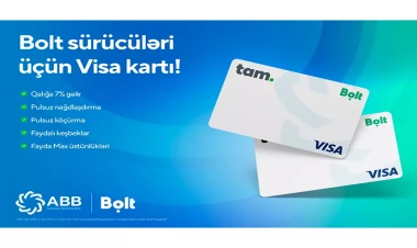 ABB-dən Bolt sürücülərinə özəl Visa kartı!