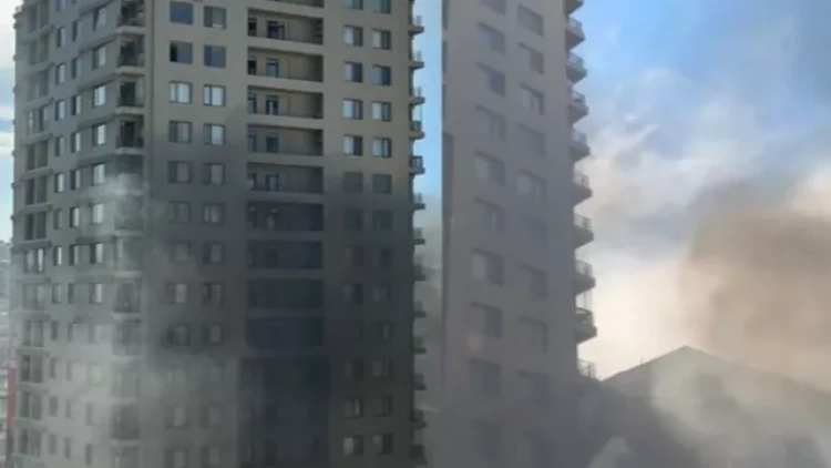 Bakıda binada yanğın olub - VİDEO