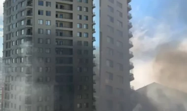 Bakıda binada yanğın olub - VİDEO