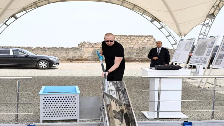 Prezident Şotlanlı kəndinin təməlini qoyub -  VİDEO