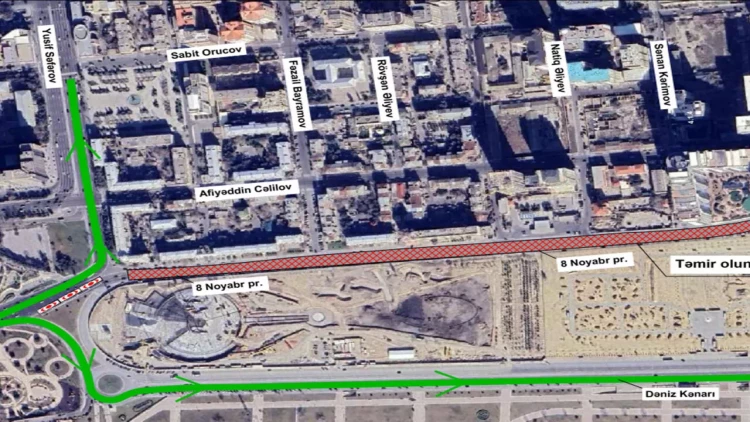 8 Noyabr prospekti 6 gün bağlı olacaq