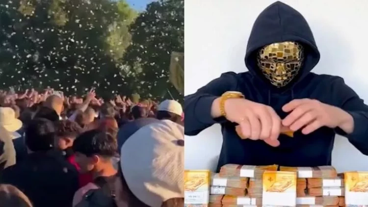 İsveçrədə anonim bloger göydən pul səpdi - VİDEO