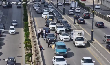 Babək prospektində maşın piyadanı vurdu - FOTO