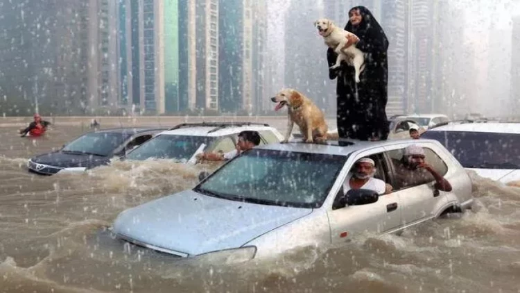 Mədinədə küçələrdən sel keçdi - VİDEO