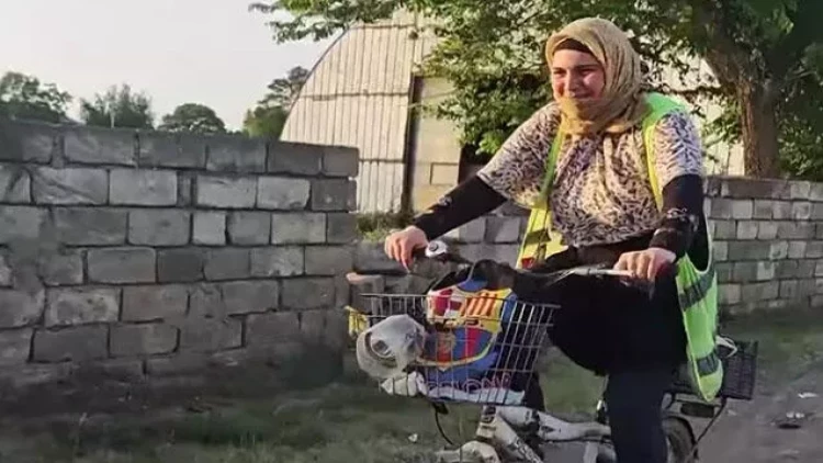 Masallıda velosipedlə işə gedib-gələn yeganə qadın - VİDEO