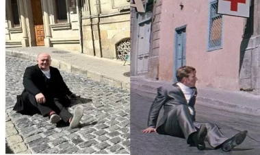 Bakıya gəlib, “Brilyant əl”in məşhur səhnəsini TƏKRARLADI – FOTO