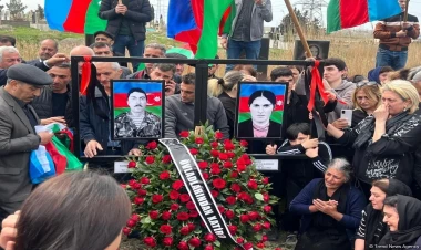 Xocalıda kütləvi məzarlıqda tapılan ər-arvadın qalıqları dəfn edilib - YENİLƏNİB - FOTO