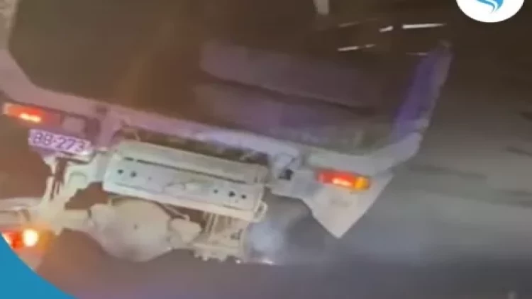 Yük maşınını təkərsiz sürən şəxs cəzalandırıldı - VİDEO