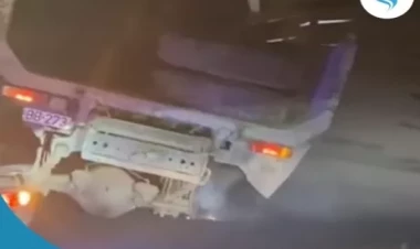 Yük maşınını təkərsiz sürən şəxs cəzalandırıldı - VİDEO