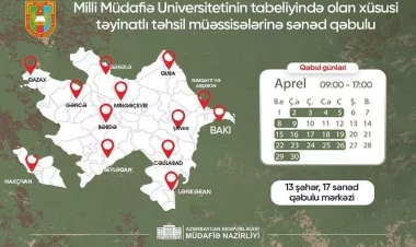 Milli Müdafiə Universiteti tabeliyindəki xüsusi təyinatlı təhsil müəssisələrinə qəbul elan edir