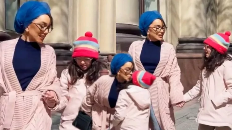 Lalə Məmmədovanın qızı ilə şəhər gəzintisi - VİDEO