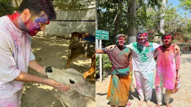 Çingiz Hindistanda Holi bayramında - VİDEO - FOTO