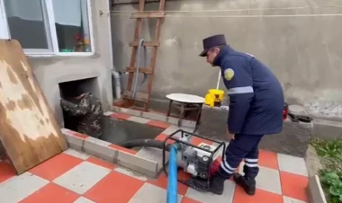 Naxçıvanda evləri su basdı -  VİDEO