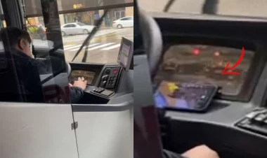 “TikTok”a baxan sürücü sərnişinlərin həyatını təhlükəyə atdı - ANBAAN VİDEO