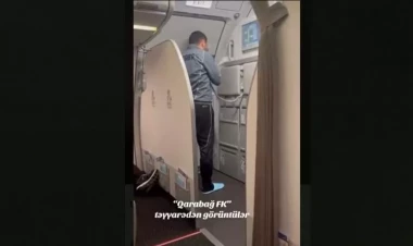 Qurbanovun köməkçisi təyyarədə azan oxudu - VİDEO