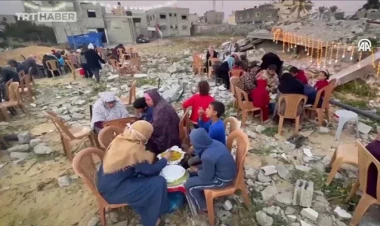 Qəzzada ilk iftar... - VİDEO
