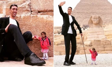 Dünyanın ən uzun kişisi və ən qısa qadınının hekayəsi - FOTOlar