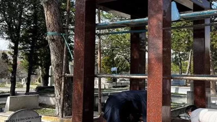 Rəsulzadənin məzarı ilə bağlı abadlaşdırılma işlərindən FOTOlar