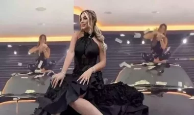 Bahalı avtomobilin üzərinə çıxaraq pul səpən türk fenomen saxlanıldı - FOTO