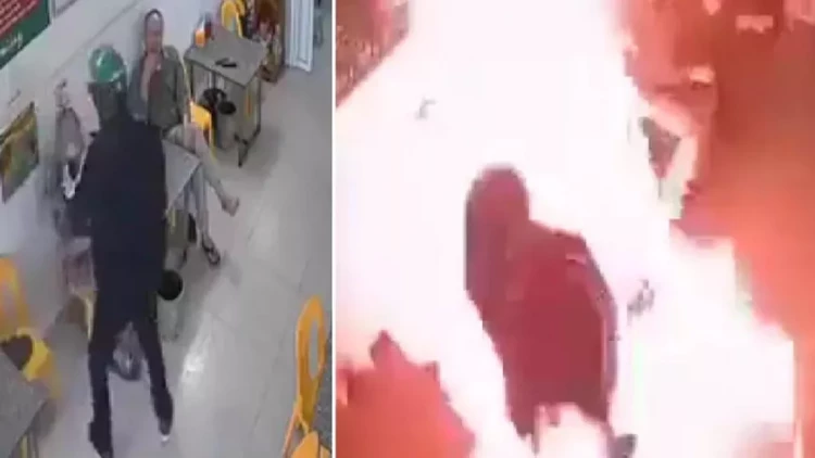 Mağaza sahibini yandırıb qaçdı - ANBAAN VİDEO