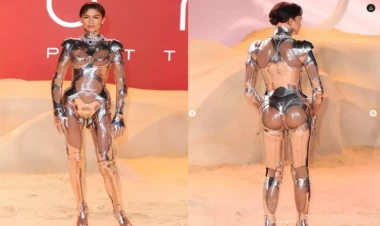 Tanınmış aktrisa robot kimi geyindi - FOTOlar