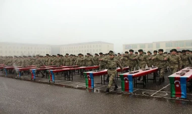 Gənc əsgərlər Vətənə sədaqət andı içiblər - VİDEO - FOTO