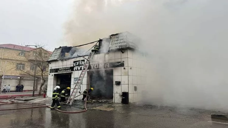 Bakıda güclü yanğın olub - VİDEO