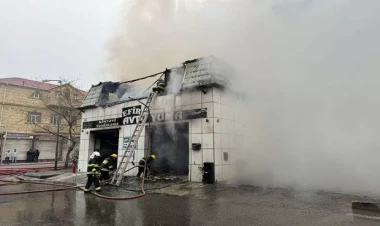 Bakıda güclü yanğın olub - VİDEO