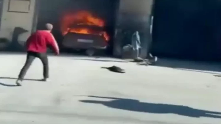 Azərbaycanda avtoservisdə YANĞIN - VİDEO