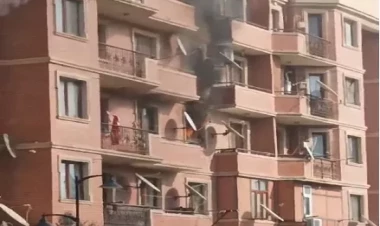 Müşfiqabadda binadakı yanğın söndürüldü - VİDEO