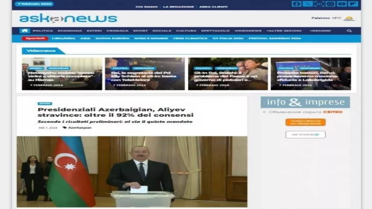 Azərbaycan Prezidenti seçkiləri İtaliya mətbuatının diqqət mərkəzində olub - FOTOlar