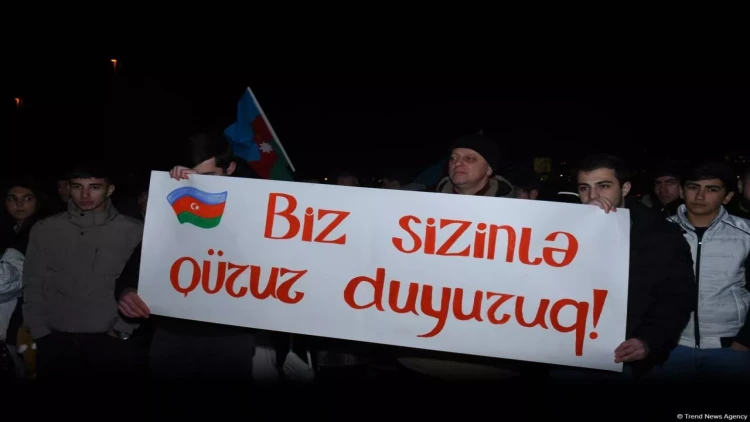 Bakıda İlham Əliyevin qələbəsi qeyd olunur - VİDEO - FOTO