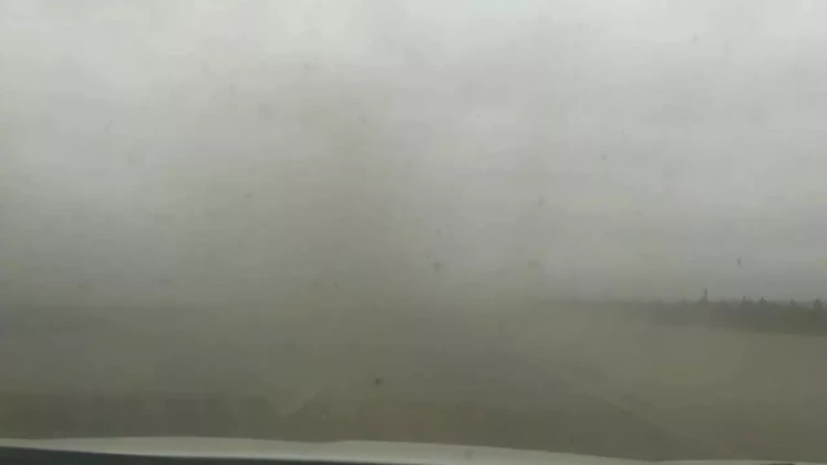 Bakı-Quba yolunda qum fırtınası - VİDEO