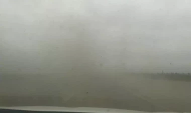 Bakı-Quba yolunda qum fırtınası - VİDEO