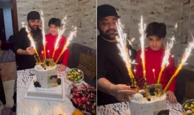 Fərda ilk evliliyindən olan oğlu ilə - VİDEO