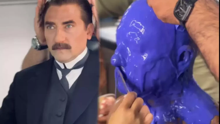 Atatürk “olmaq” üçün belə makiyaj ediblər - VİDEO