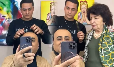 Elgiz aktrisanın nəvəsini paylaşdı - Saç ustası imiş - VİDEO