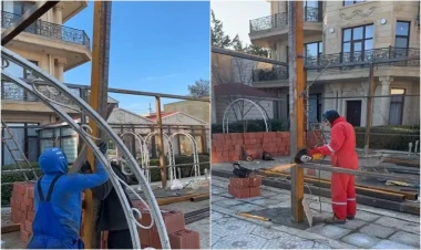 Badamdarda hotelin ərazisindəki qanunsuz tikili sökülüb - VİDEO