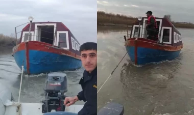 Kür çayında 2 nəfər KÖMƏKSİZ QALDI - VİDEO