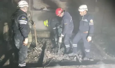 Bakıda partlayış yerindən son görüntülər - FOTO