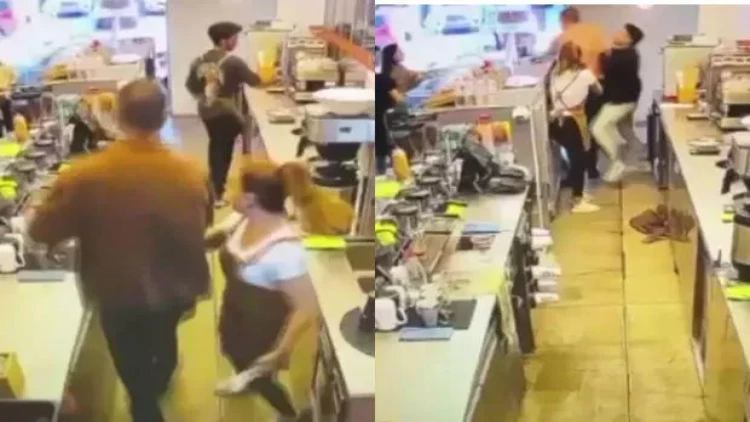 Kafedə dava düşdü: Barista sevgilisinə elə hərəkət etdi ki... - VİDEO