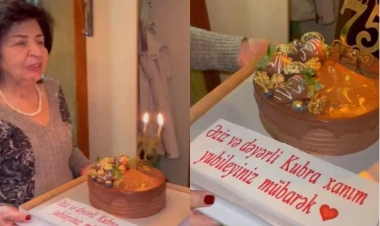 Nəvə və nəticəsindən Kubra Əliyevaya sürpriz - VİDEO