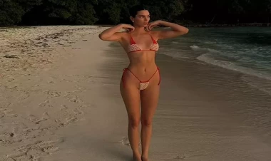 Kendall Yeni ili çimərlikdə qeyd etdi - VİDEO - FOTO