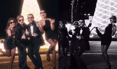 Məşhurlarımız şəhərin mərkəzində rəqs edib, şampan içdilər - VİDEO