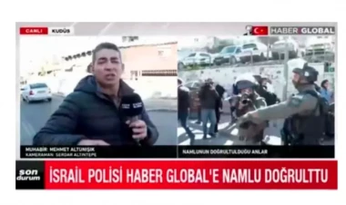 İsrail polisi Qüdsdə “Haber Global”ın əməkdaşlarına silah tuşlayıb