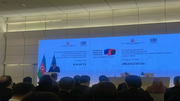 Ümumdünya Şəhərsalma Forumunun 13-cü sessiyasına dair Sazişin imzalanma mərasimi keçirilib - FOTO