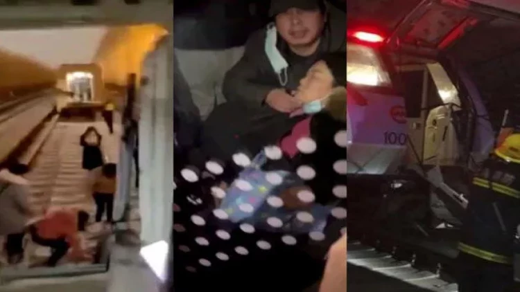 Çində iki metro qatarı toqquşub: Yüzlərlə yaralı var - FOTO
