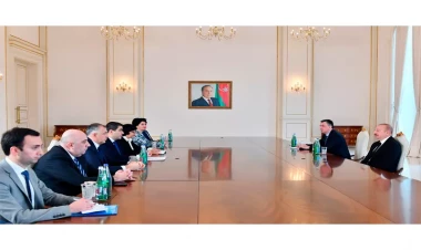 İlham Əliyev Şalva Papuaşvilinin başçılıq etdiyi nümayəndə heyətini qəbul edib - VİDEO - FOTO