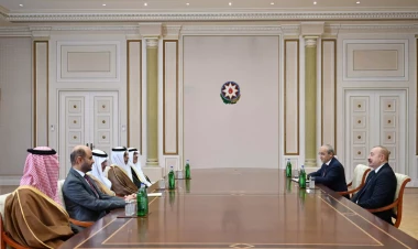 Prezident Ərəb Koordinasiya Qrupuna daxil olan üzv qurumların rəhbər şəxslərindən ibarət nümayəndə heyətini qəbul edib - FOTO